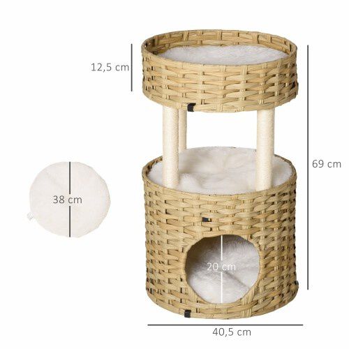 PawHut cueva rascador de rat&aacute;n para gatos, , large Imagen numero 3