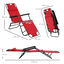 Outsunny Tumbona Reclinable y Plegable Silla de Playa Tumbona Relax Plegable con Respaldo Ajustable Reposabrazos Almohada y Reposapiés para Jardín Balcón Carga 136 kg 135x60x89 cm Rojo, , large indicador imagen numero 3