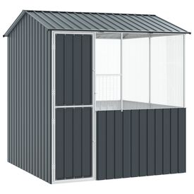 vidaXL Jaula para aves acero galvanizado gris antracita 215x78x200 cm