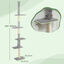 PawHut Árbol para Gatos de Suelo a Techo 225-275 cm Árbol Rascador para Gatos Torre para Gatos con Múltiples Plataformas Sistema de Antivuelco Gris Claro, , large indicador imagen numero 3