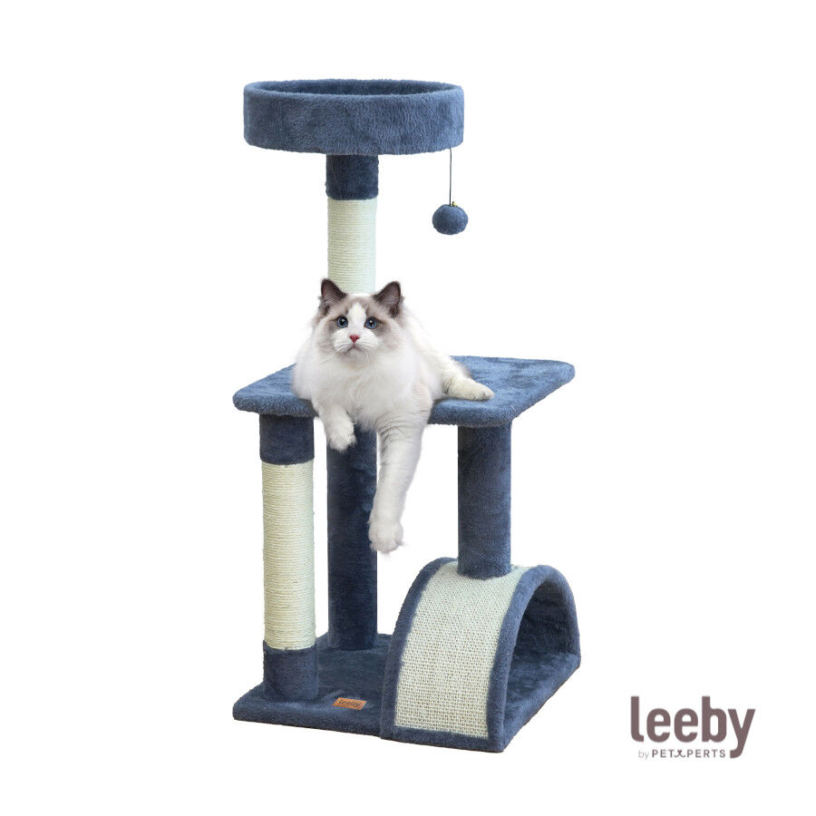 Leeby Marcelo torre rascador con cama y juguete para gatos thumbnail