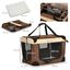 PawHut Transportín Mochila para Perros y Gatos Bolsa de Transporte para Mascotas Plegable con Cojín Suave y 2 Correas del Hombro para Coche Avión Viaje 60x41x41 cm Marrón, , large indicador imagen numero 3