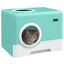 PawHut Arenero para Gatos Inodoro para Mascotas con Pala Bandeja Extraíble 2 Puertas Entrada Principal y Salida Superior 52x41x38,5 cm Verde, , large indicador imagen numero 1