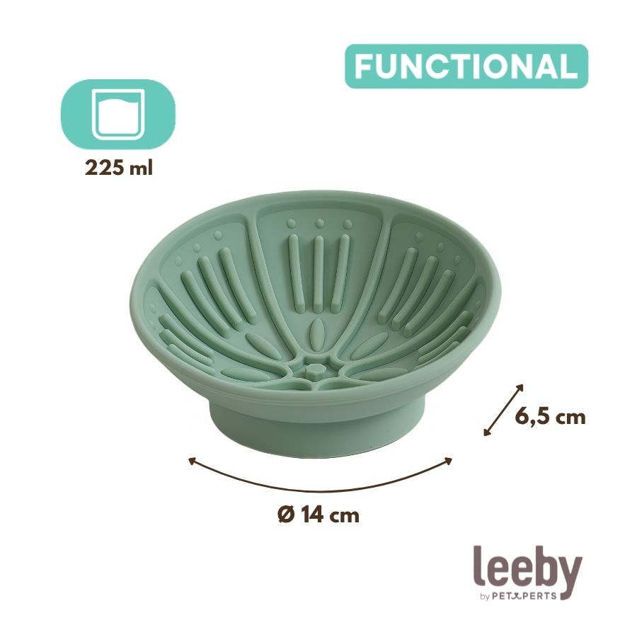 Leeby Comedero Antivoracidad Verde para perros y gatos, , large Imagen numero 4