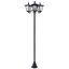 Outsunny Farol Solar de Jardín con 3 Luces LED Impermeable IP44 Sensor de Noche Farola de Exterior para Camino Terraza Patio Acero Inoxidable 51,5x47x182,5 cm Negro, , large indicador imagen numero 1