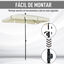 Outsunny Sombrilla de Jardín de Aluminio 198x130x245 cm Parasol de Jardín Rectangular con Función de Inclinación para Terraza Patio Exterior Beige, , large indicador imagen numero 5