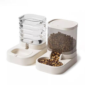 Comedero Automático y Bebedero Gatos Perros, Dispensador Comida Gatos y Perros 2.3 L, Dispensador Agua Gatos y Perros 3 L para Perros y Gatos pequeños y medianos, Pack 2 Unidades