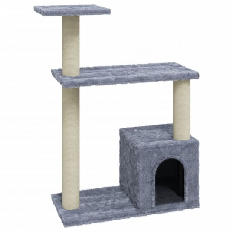 Vidaxl rascador sisal gris para gatos, , large image number null