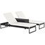 Outsunny Conjunto de 2 Tumbonas de Jard&iacute;n con Cojines Acolchados Rat&aacute;n con Mesa Auxiliar para Piscina o Terraza Carga 160 kg 195x60x86 cm Acero Negro, , large indicador imagen numero 1