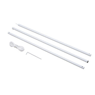 Outsunny Poste blanco para Toldo Vela o Toldo de Refugio Mástil para Tienda de Campaña