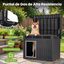 COSTWAY Caseta para Perros Exterior, Casa para Perros de Pl&aacute;stico con Puerta, Techo Inclinado Abatible, Rejillas de Ventilaci&oacute;n, Mueble Perrera para Mascotas, 81 x 64 x 61 cm, Negro, , large indicador imagen numero 2