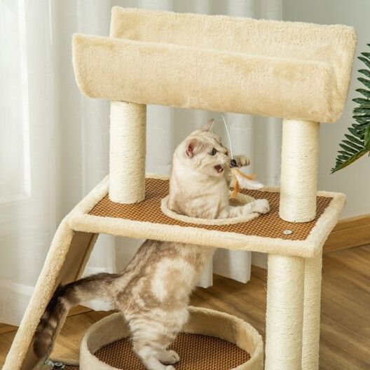 PawHut Árbol Rascador Con Escalera para gatos