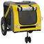 vidaXL Remolque bicicleta mascotas hierro tela Oxford amarillo negro, , large indicador imagen numero 4