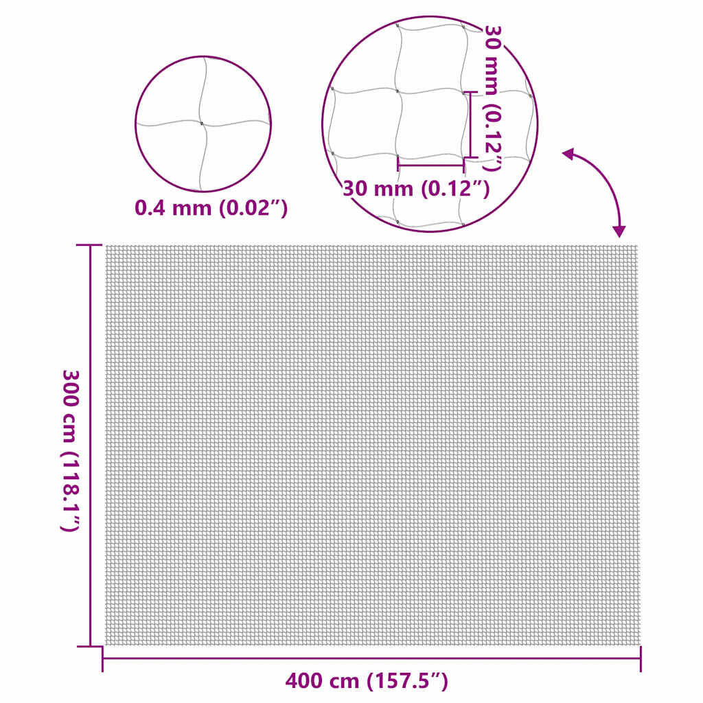 vidaXL Red transparente para gatos, 6x3 m, nailon, , large Imagen numero 14
