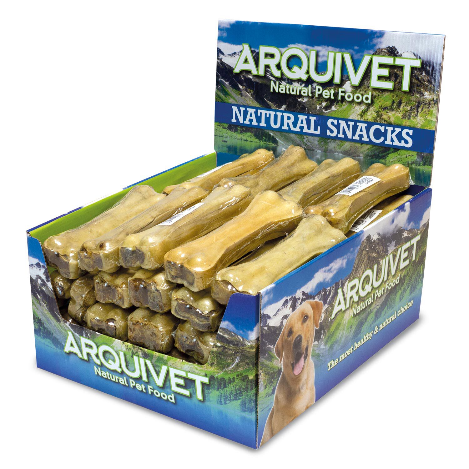 Hueso prensado piel de b&uacute;falo relleno con nervio de b&uacute;falo - 21 cm - Caja expositora de 30 unidades - 5.250 g - Snack natural para perros, , large Imagen numero 3