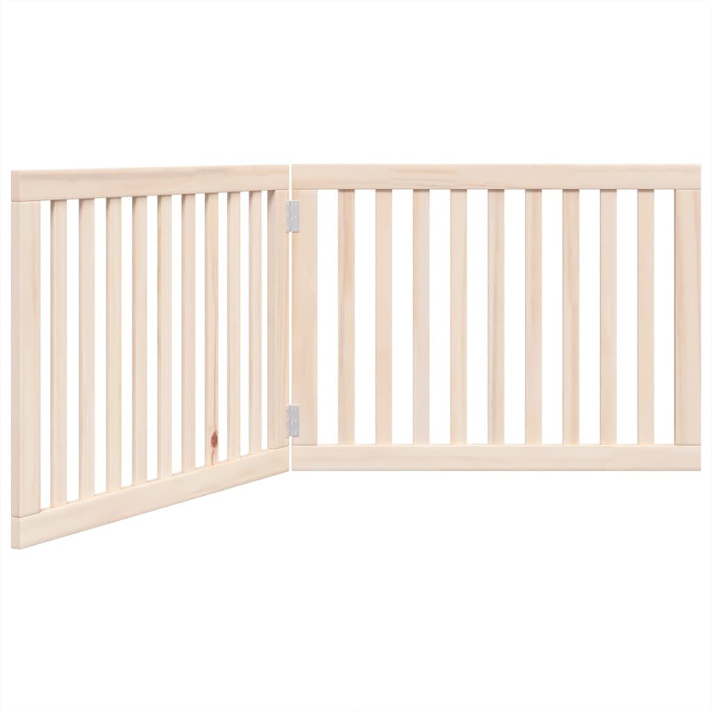 vidaXL Puerta para perros plegable 2 paneles madera de &aacute;lamo 160 cm, , large Imagen numero 6