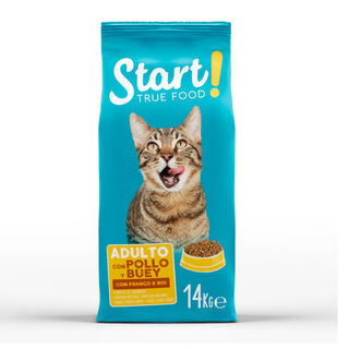 Start! Adult Pollo y Buey pienso para gatos