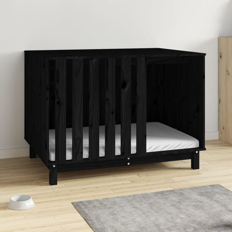 VidaXL Caseta de Madera Interior Negra para perros y gatos thumbnail