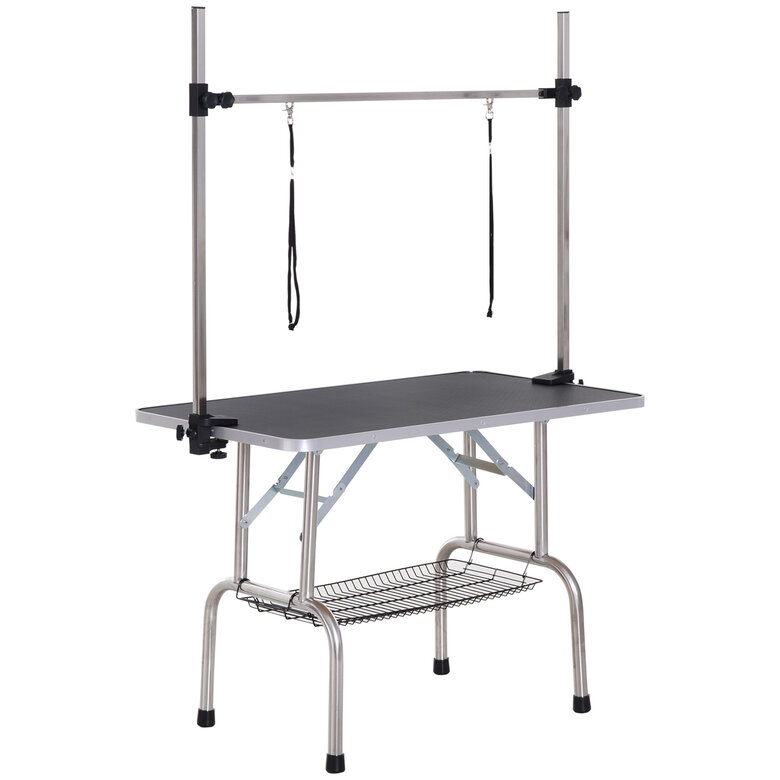 PawHut Mesa de Peluquería Negro