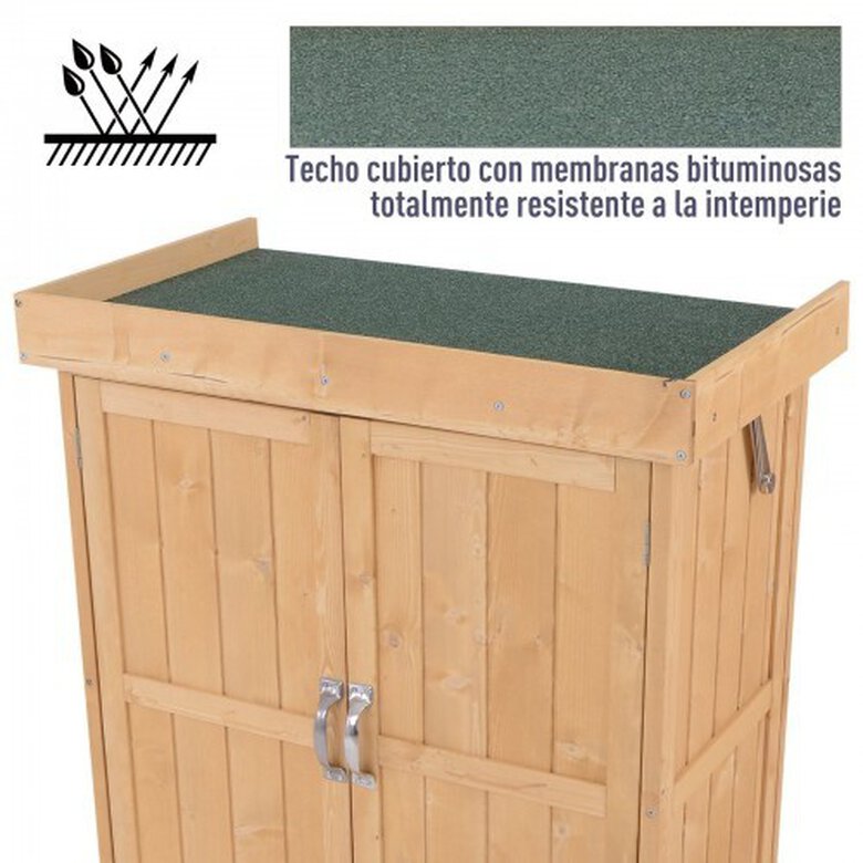 Cobertizo de madera Outsunny para jardín color Marrón, , large image number null