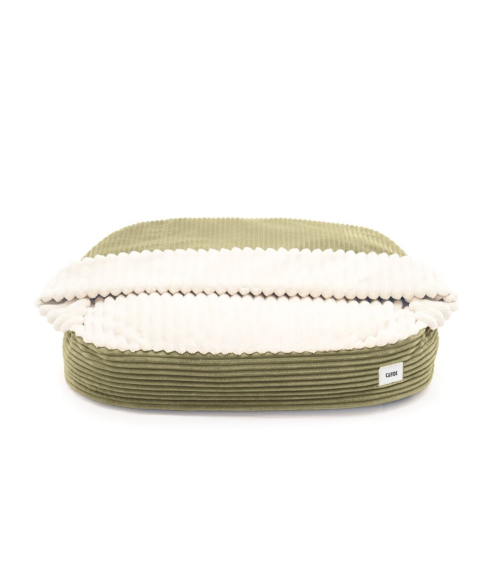Cama Perro con Capucha Pana Verde, Maso, , large Imagen numero 1