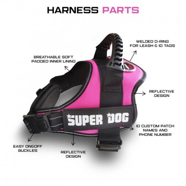 Edipets arnés ajustable y antitirones rosa para perros thumbnail