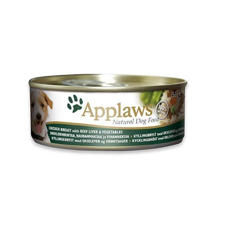 156 g Applaws H&iacute;gado, Ternera y Vegetales lata para perros, , large Imagen numero 1