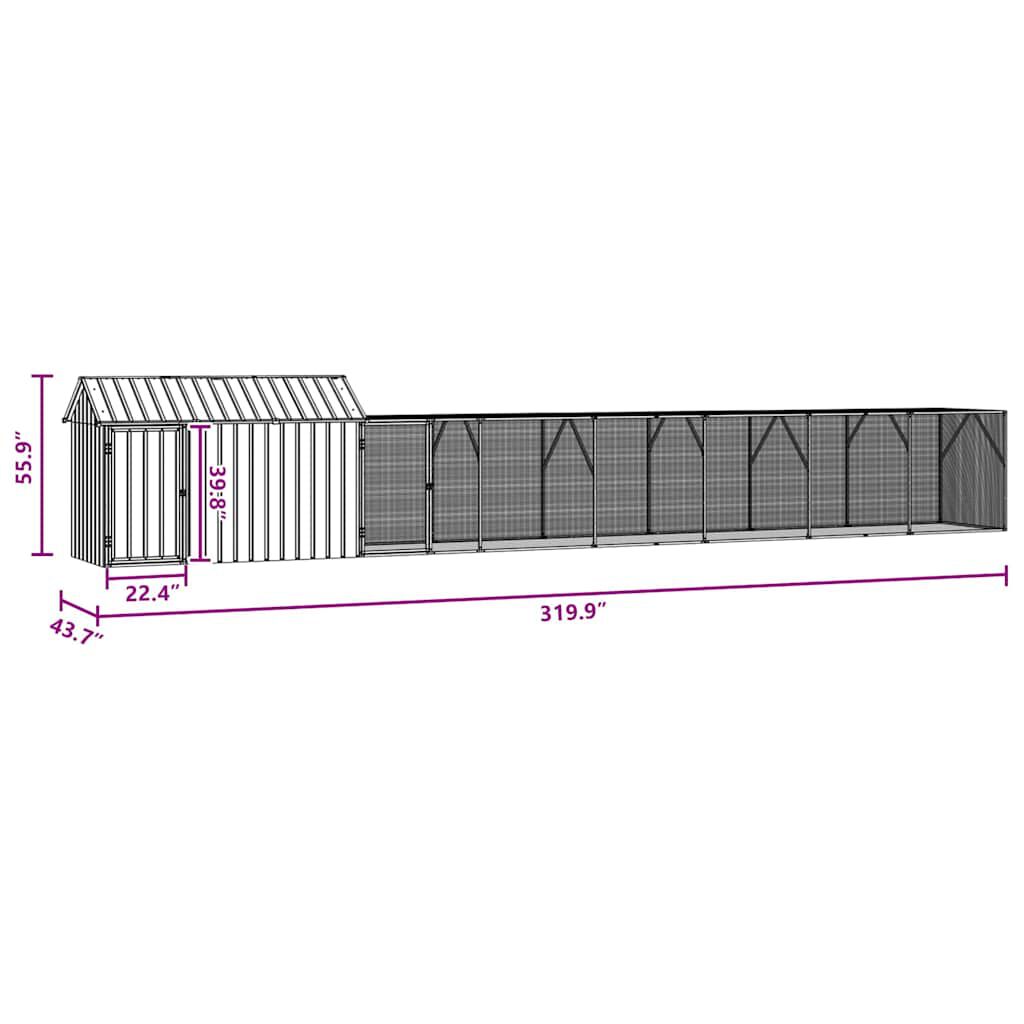vidaXL Jaula para Aves Antracita 425 x 304 x 247 cm Acero galvanizado, , large Imagen numero 32