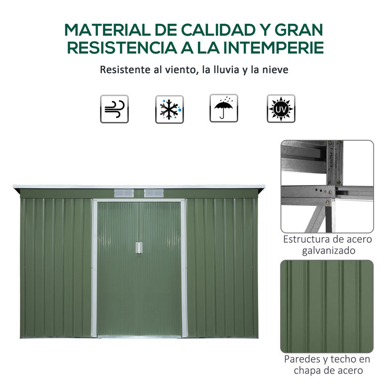 Outsunny Caseta Cobertizo Verde de exterior para jardín thumbnail
