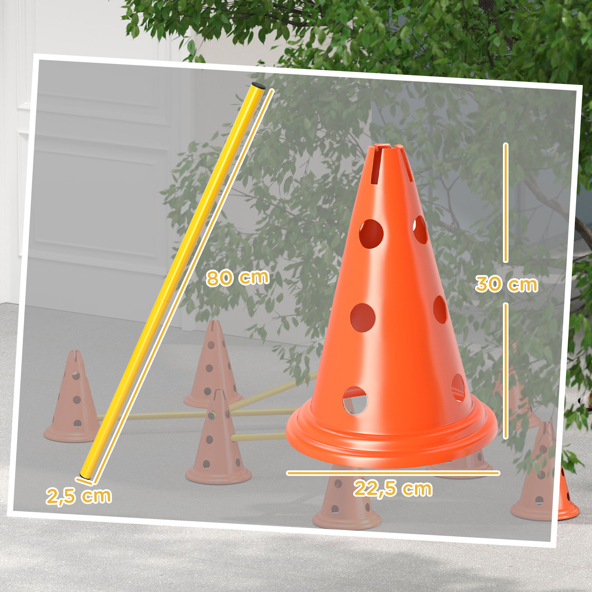 PawHut Set Agilidad Perros Naranja, , large Imagen numero 3