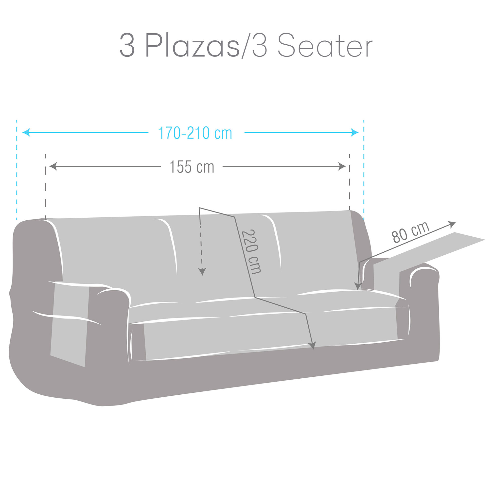 Cubre Sof&aacute; Protector Antimanchas acabado aterciopelado Rosa 4 Plazas 190 cm (210-250 cm), , large Imagen numero 11