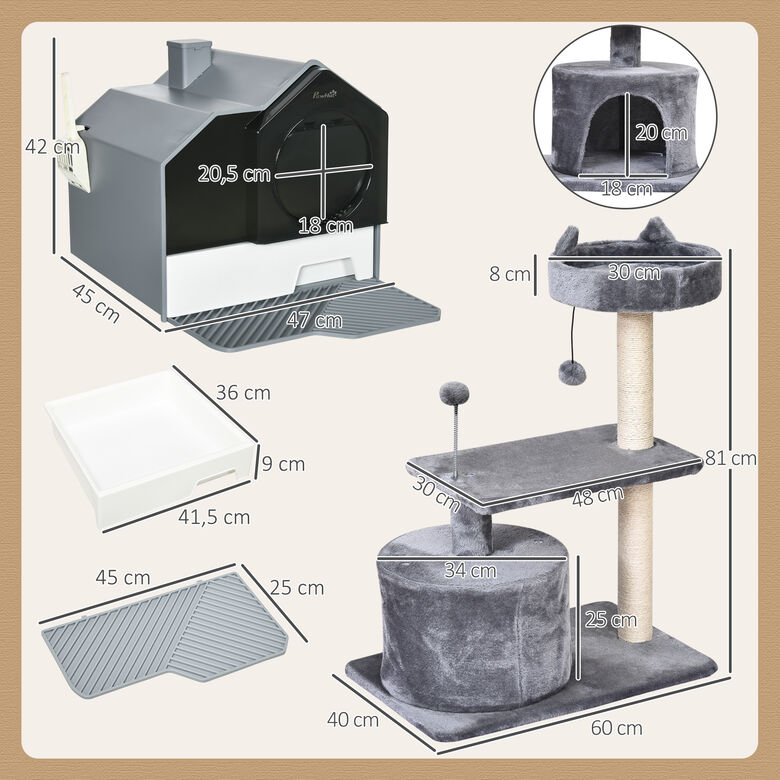 PawHut Conjunto para Mascotas Gris thumbnail