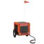 vidaXL Remolque bicicleta para perros hierro tela Oxford naranja negro, , large indicador imagen numero 7