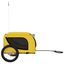 vidaXL Remolque bicicleta de perros hierro tela Oxford amarillo negro, , large indicador imagen numero 4