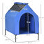 PawHut Caseta para Perros 130x85x121 cm Cama Elevada para Mascotas con Cubierta Desmontable y Ventanas de Malla para Perros Grandes y Extra Grandes Azul., , large indicador imagen numero 3