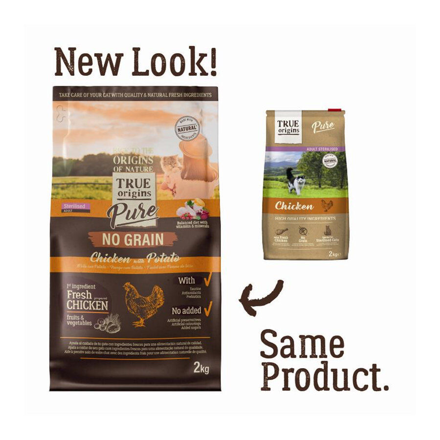 True Origins Pure Adult Sterilised Pollo pienso para gatos thumbnail