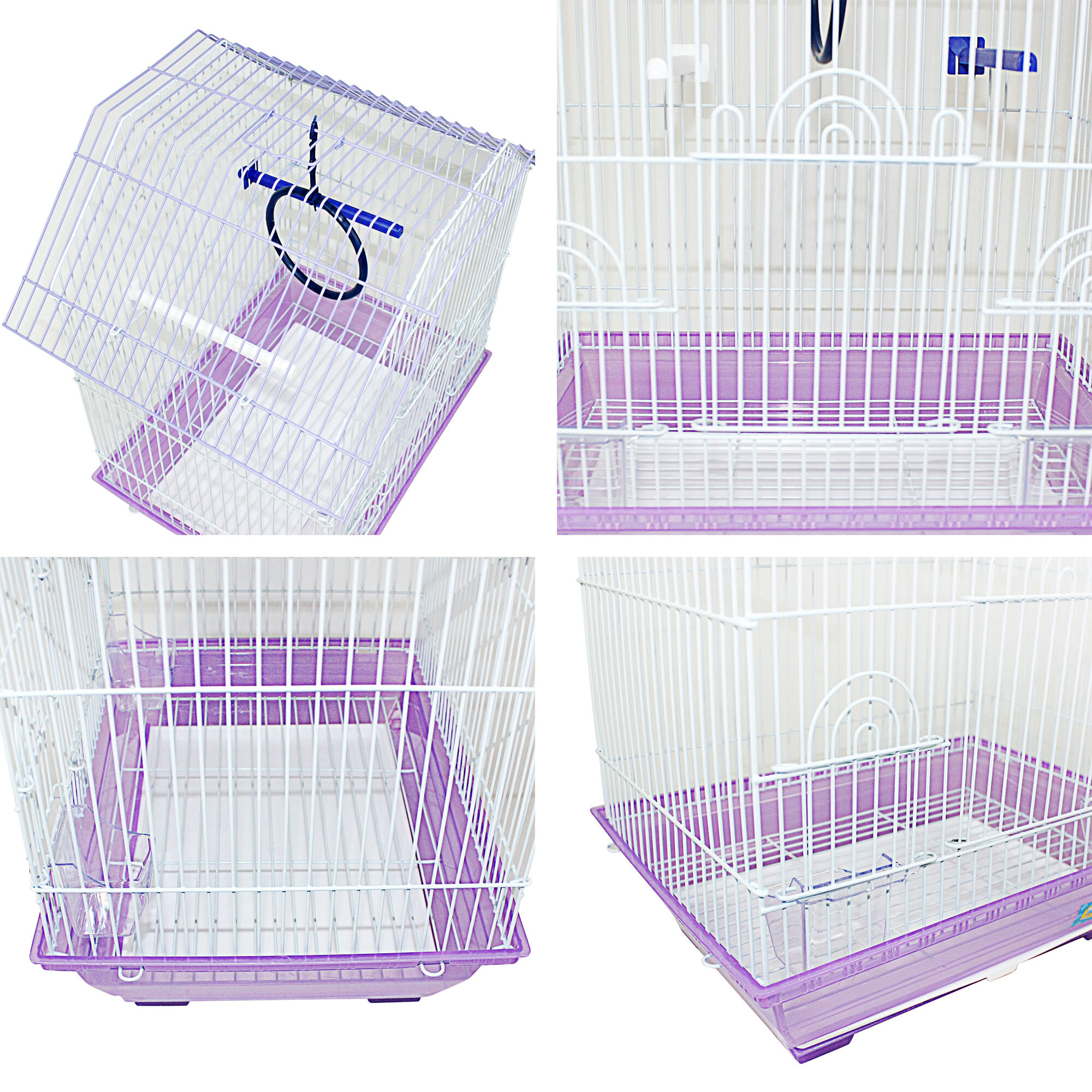 Jaula para pajaro 34.5x26x44cm , incluyen 2 palos ,1 columpio y 2 comederos, , large Imagen numero 2