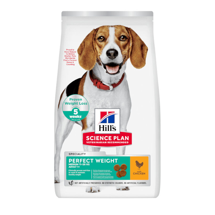 2 x 12 kg Hill's Science Plan Perfect Weight Adult Medium Pollo pienso para perros ¡Pack ahorro!