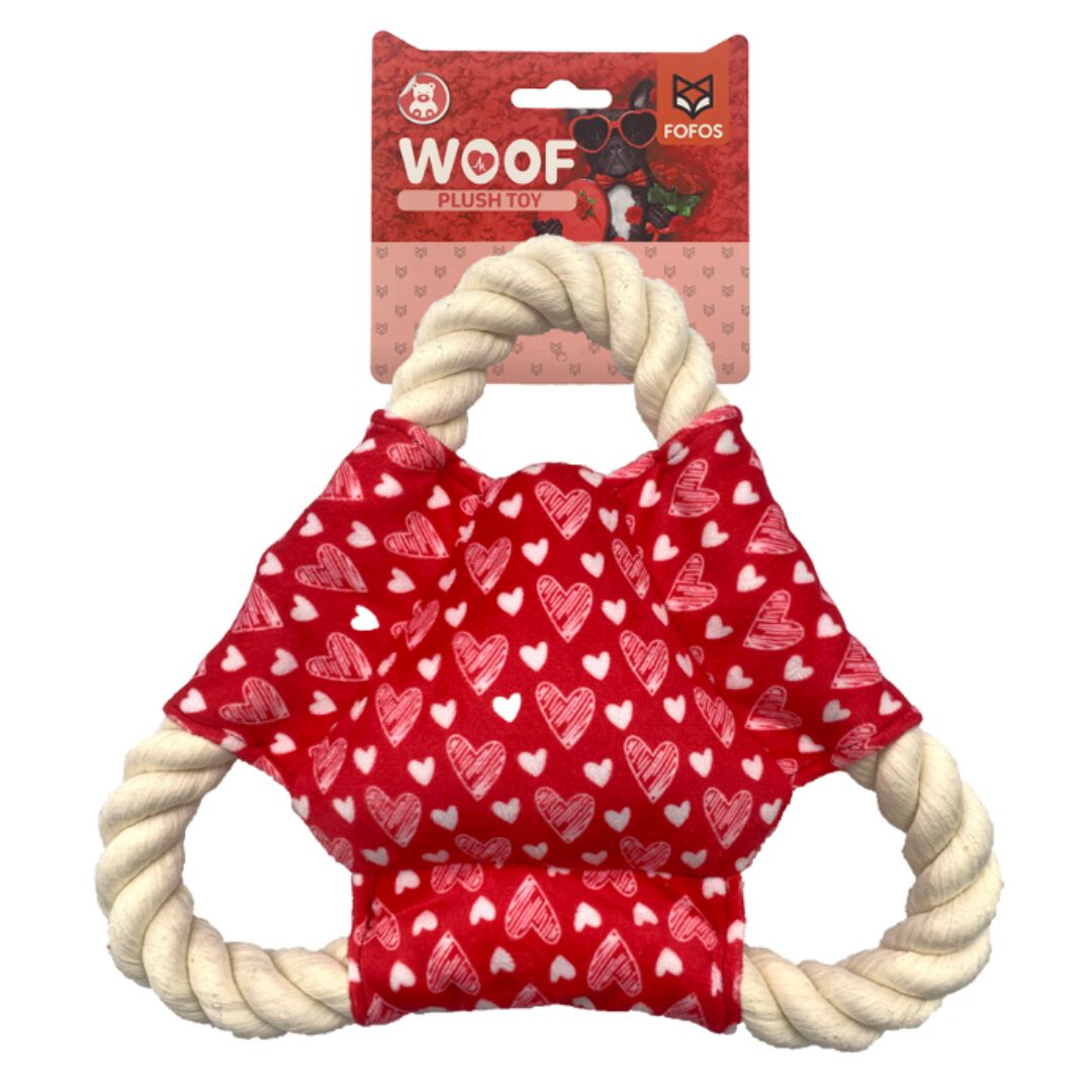 FOFOS | Frisbee de Cuerda y Tela con Corazones (Colecci&oacute;n D&iacute;a de San Valent&iacute;n) - Para Perro, , large Imagen numero 1