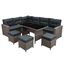 Set Muebles de Jardin Esquinero de Rat&aacute;n - Gris, , large indicador imagen numero 1