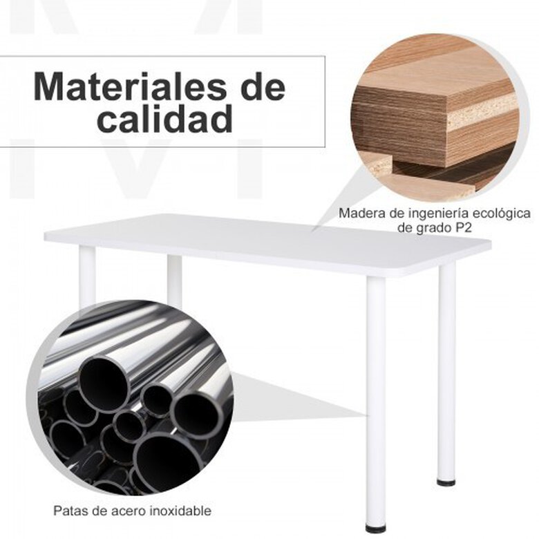 Mesa auxiliar de madera Homcom color Blanco, , large image number null