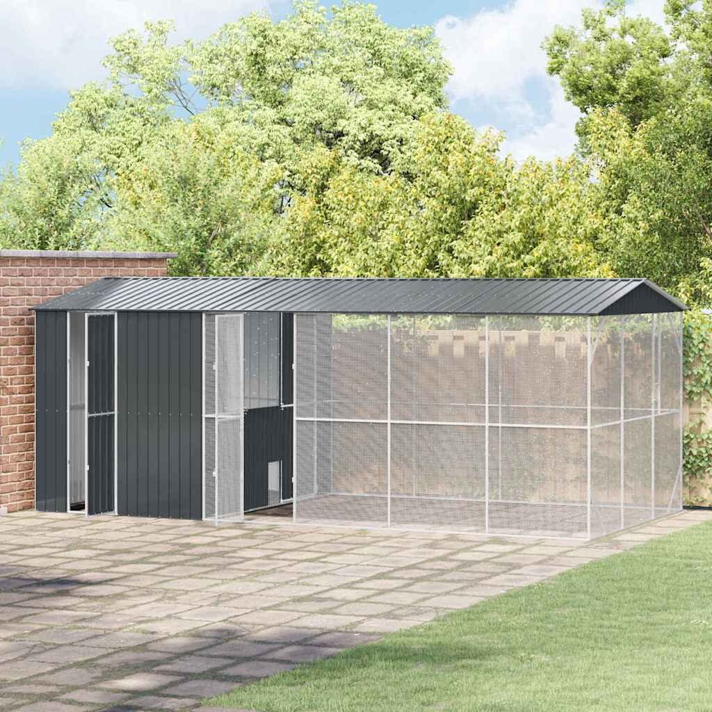 vidaXL Jaula para Aves Antracita 430 x 208 x 247 cm Acero galvanizado thumbnail