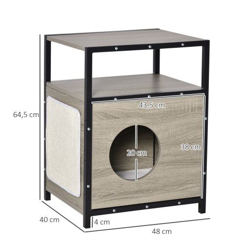 Casa para gatos de madera Pawhut color Roble, , large Imagen numero 2