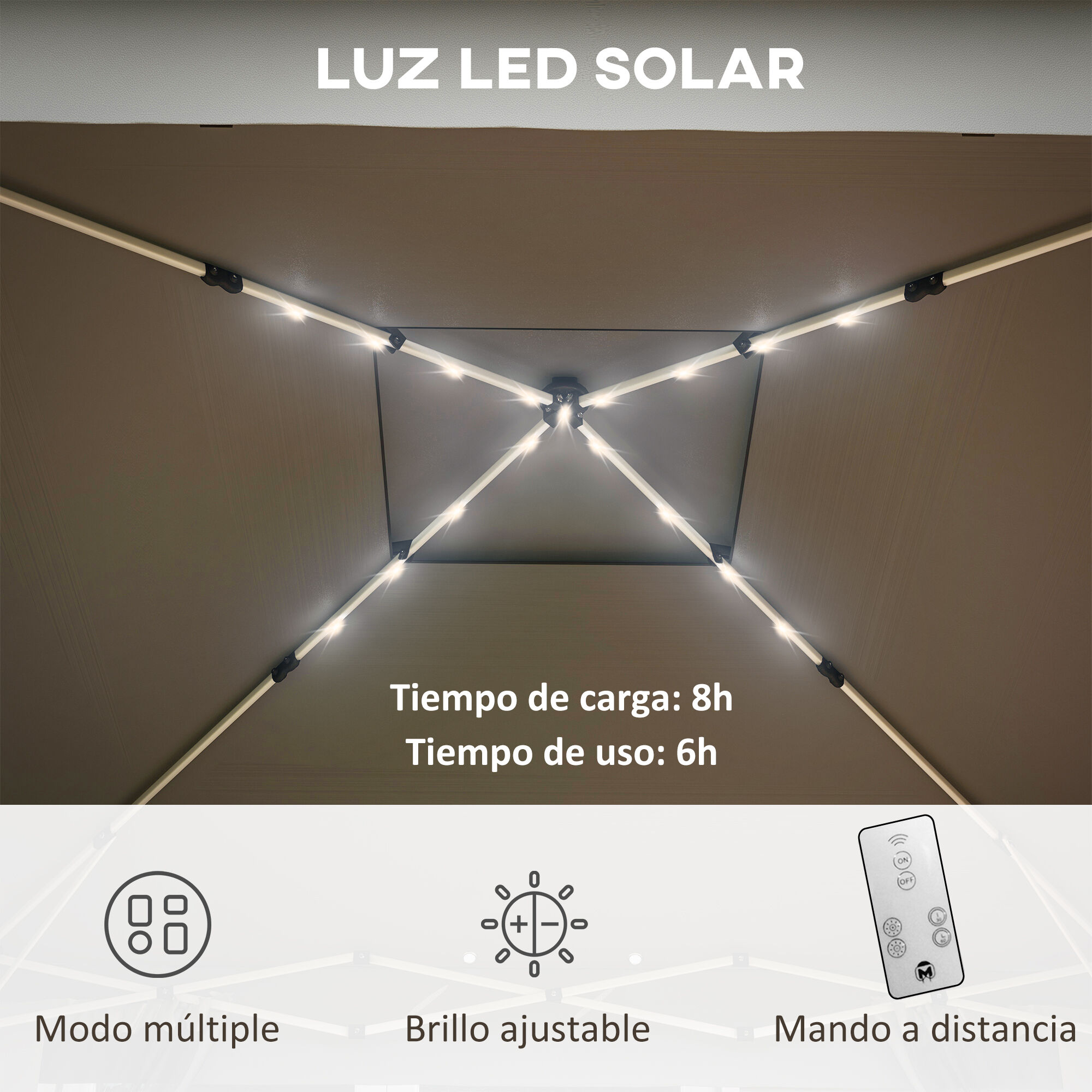 Outsunny Carpa Plegable Gris, , large Imagen numero 4