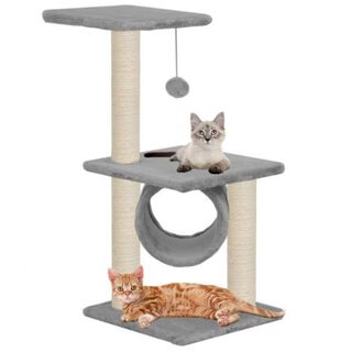 Rascador con postes de sisal para gatos color Gris