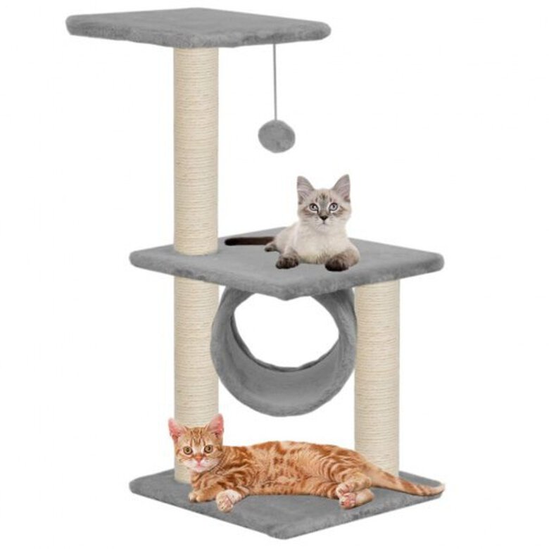 Rascador con postes de sisal para gatos color Gris, , large image number null