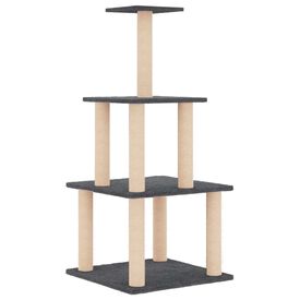vidaXL Rascador Postes de sisal Gris Oscuro 111 cm para gatos
