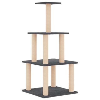 vidaXL Rascador Postes de sisal Gris Oscuro 111 cm para gatos