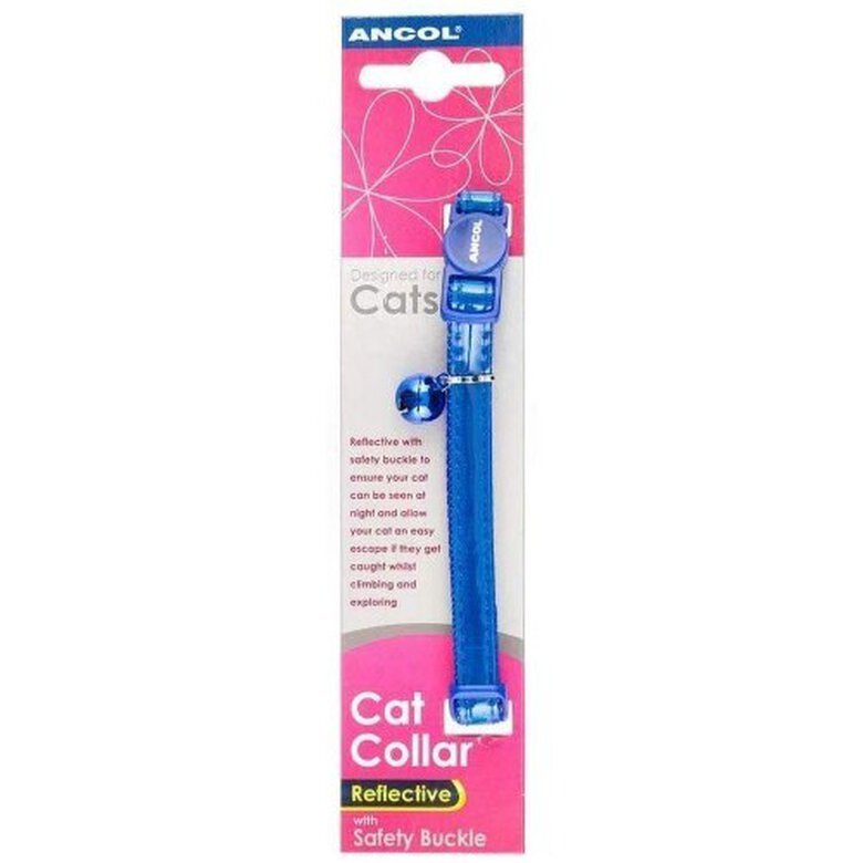 Collar con brillo reflectante para gatos color Azul, , large image number null