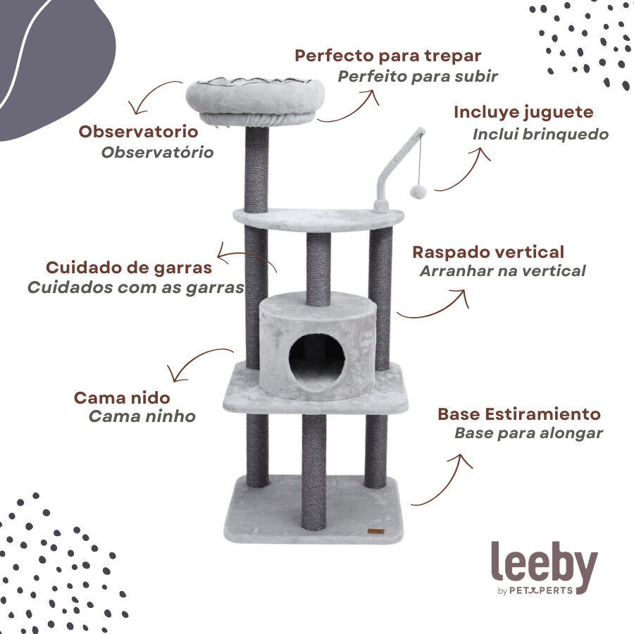 Leeby Kenzo &aacute;rbol rascador con cama para gatos, , large Imagen numero 4